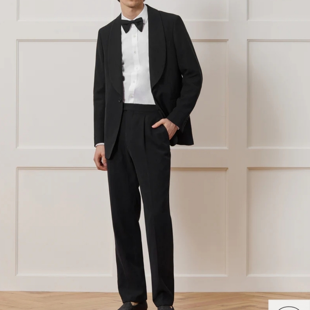 Todd Snyder Linen Shawl Tuxedo Suit Black 42 Regular Pants 32/32